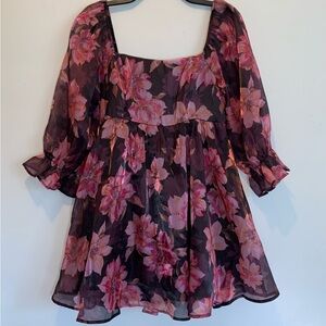 Thirty/Thirty LA Square Neck Babydoll Fairy Floral Dress